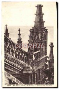 Old Postcard Mont Saint Michel Escalieer Lace