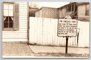 Hannibal MO RPPC Tom Sawyers Fence Real Photo Postcard V27