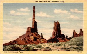 Totem Pole, Monument Valley, Southeastern Utah, Arizona border, red Postcard