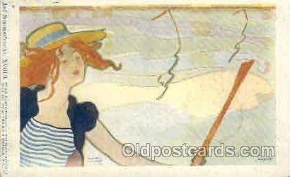 Rare Auf Sommerfrische. XVIII/4, Artist Raphael Kirchner 1900 very light pain...