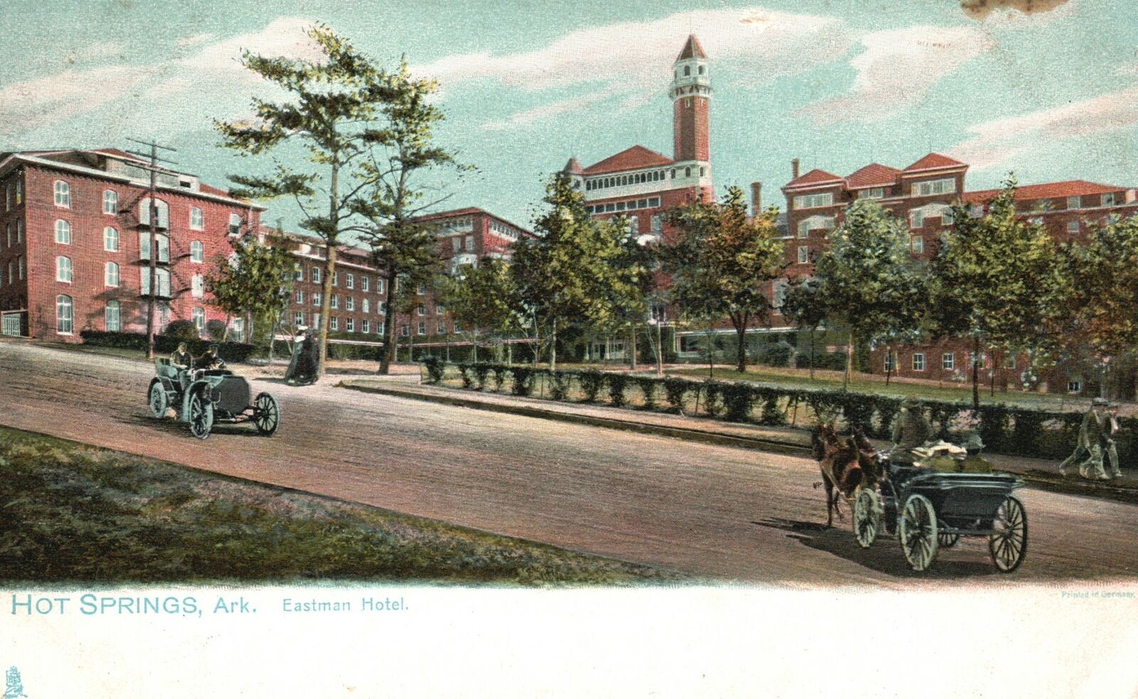 Vintage Postcard 1900's The Eastman Hotel Largest Hot Springs Arkansas RT&S Pub United States