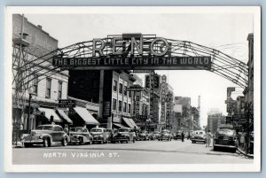 Reno Nevada NV Postcard RPPC Photo North Virginia Street Club Bingo Hotel c1940s