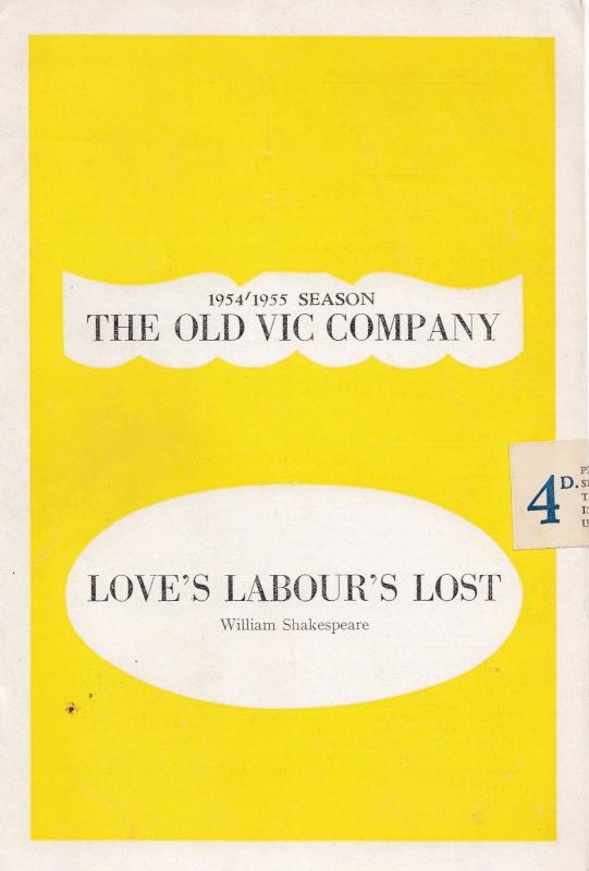 Love's Labours Lost Shakespeare The Old Vic Company Theatre Programme