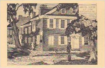 Delaware New Castle Amstel House AD 1730 Albertype