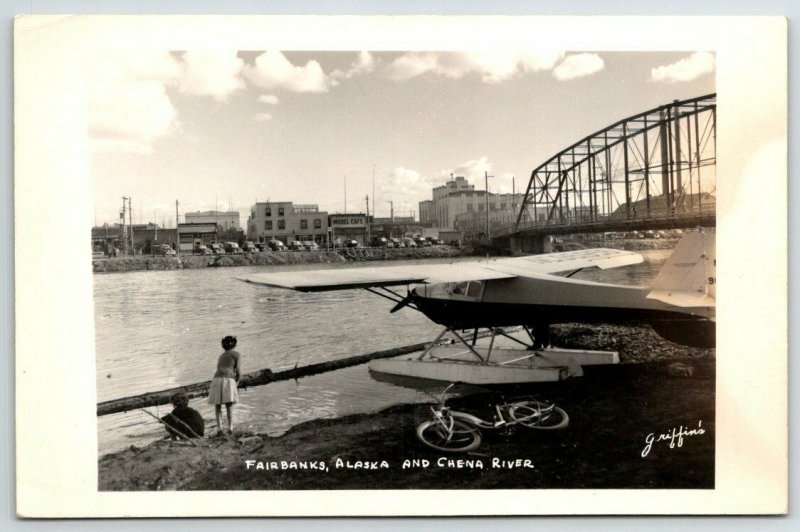 Alaska Fairbanks RPPC River Seaplane Griffin's Photo EKC Vintage Postcard D