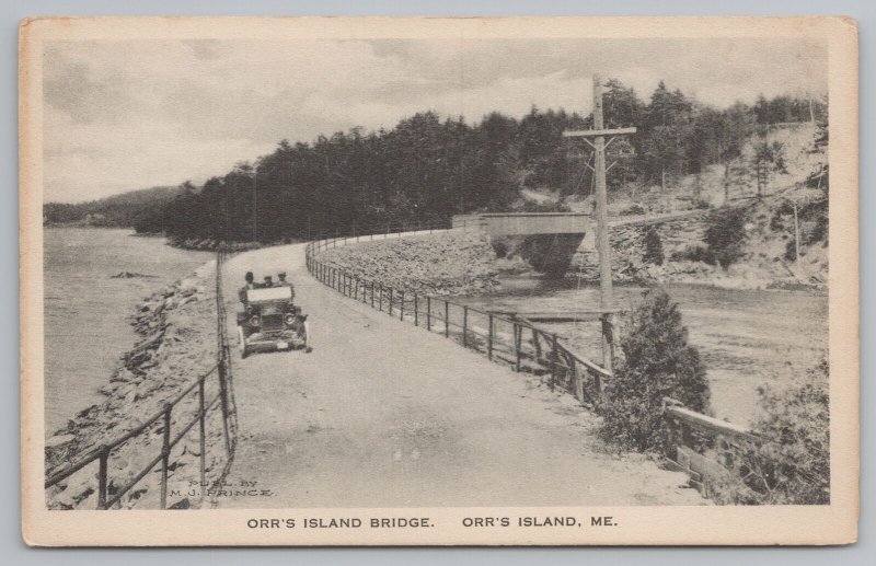 Puente Bridge ~ Orr's Island ~ Orr's Island Maine ~ POSTAL ANTIGUA 