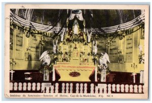 1951 Interior Shrine Cap-De-La-Madeleine Altar PQ Quebec Canada Vintage Postcard 