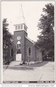 Wisconsin Edgar Presbyterian Church Real Photo