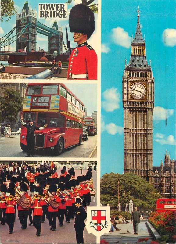 Postcard England London photo collection bunk bus parade iconic guard soldier