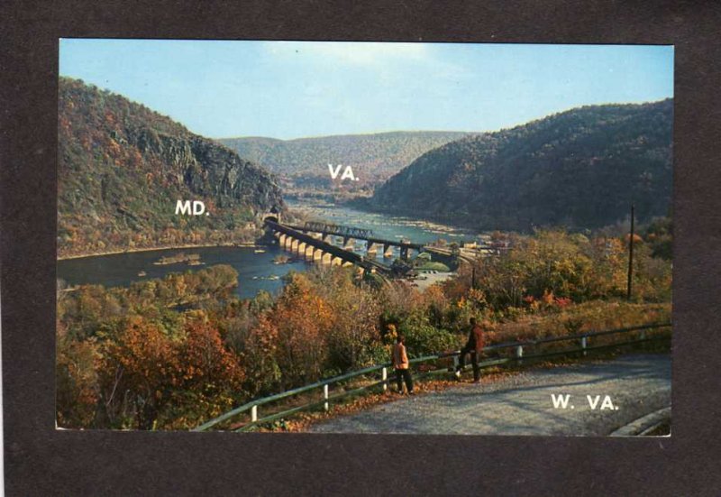 WV Harper Ferry West Virginia Bridge Sandy Hook Maryland MD Postcard