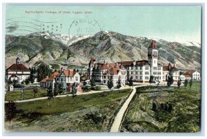 1911 Agricultural College Exterior Building Logan Utah Vintage Antique Postcard