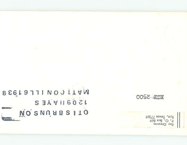 Pre 1980 RADIO CARD Rye Near Houston The Woodlands