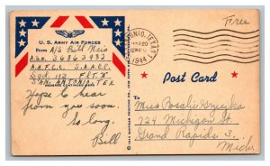 Vintage 1944 Military Postcard WW2 US Army Correspondence San Antonio Texas