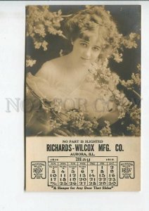444408 USA Richard-Wilcox Hanger ADVERTISING 1914 CALENDAR Photo BELLE card