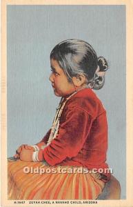 Zuyah Chee, Navaho Child Arizona, AZ, USA Indian Unused 