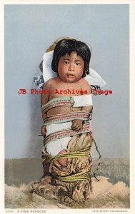 Native American Pima Indian Papoose on Rug, Detroit Photographic No 6091