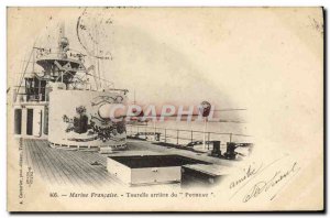 Old Postcard Boat War French Navy rear of the turret Pothuau