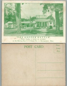 THE KOPPER KETTLE HERRING RUN US Rt. 6 MATTAPOISETT MA ANTIQUE POSTCARD