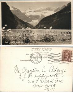 RPPC VINTAGE REAL PHOTO POSTCARD w/ STAMP LAKE LOUISE ALBERTA CANADA