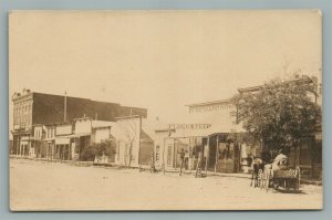 HOXIE KS MAIN STREET RICHARDSON FLOUR & FEED ANTIQUE REAL PHOTO POSTCARD RPPC