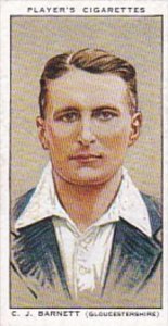 Player Vintage Cigarette Card Cricketers 1934 No 4 C J Barnett