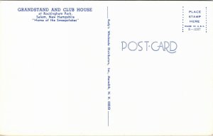 Postcard NH Salem Rockingham Park Grandstand and Club House