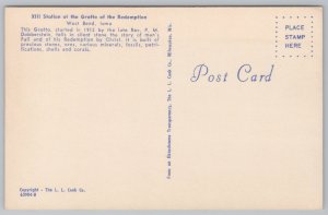 West Bend Iowa~XIII Station @ Grotto of Redemption~Cross~Vintage Postcard