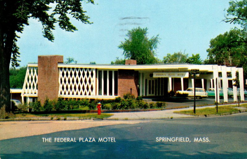 Massachusetts Springfield The Federal Plaza Motel 1958