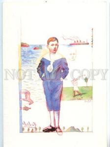 154680  GOLF Boy by Goro SASAKI Old postcard