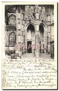 Old Postcard Argentan the church Portal