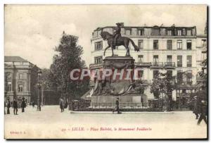 Postcard Old Lille Place Richebe The Faidberbe Monument