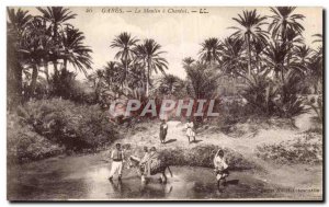 Old Postcard Gabes Le Moulin a Shemini Tunisia