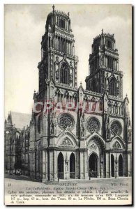 Old Postcard Orleans Cathedral Holy Cross Church