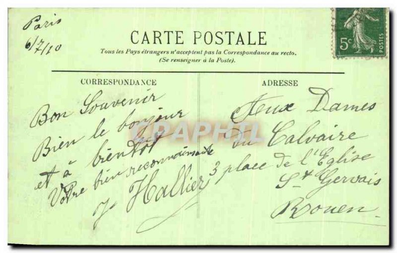 Old Postcard Paris Champs Elysees