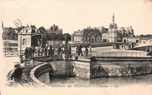 Vintage Postcard 1928 Chateau De Chantilly L'Entree Paris France FR