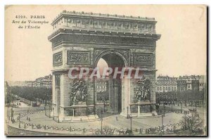 Old Postcard Paris Arc de Triomphe Etoile