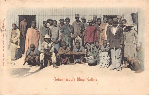 South Africa Ethnic Native Johannesburg Mine Kaffirs Boys Men postcard B962