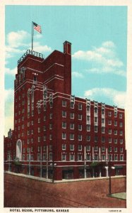 Vintage Postcard Hotel Beese Building Historic Landmark Pittsburgh Kansas KS