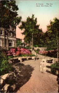 Hand Colored Postcard A Corner at The Inn in Buck Hill Falls, Pennsylvania~3563