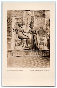 c1910's Scene On Back Of Throne Egypt Tutankhamen RPPC Photo Antique Postcard