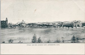 Lethbridge Alberta Public Square looking East c1907 Litho Postcard G82