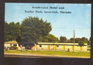 LOVELOCK NEVADA BROOKWOOD MOTEL TRAILER PARK VINTAGE ADVERTISING POSTCARD