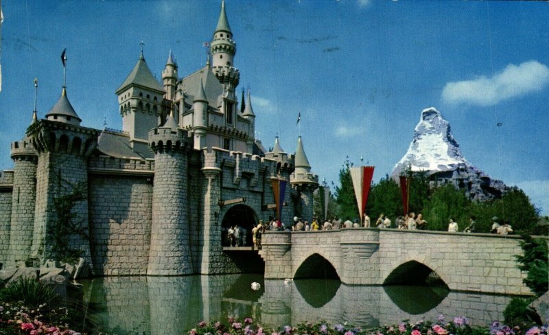 Disneyland Anaheim Sleeping Beauty Enchanted Castle Chrome Postcard 08.53