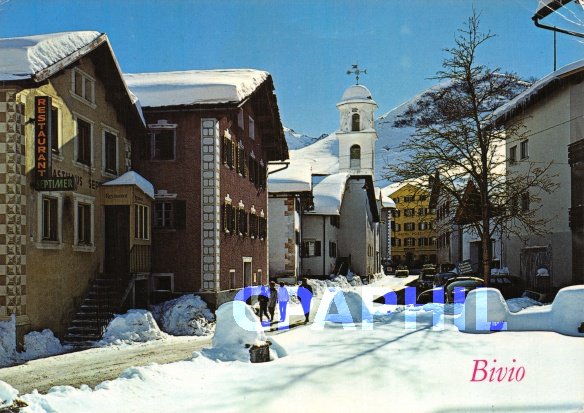 Postcard Modern Wintersportplatz BIVIO (GR
im am Julierpass Oberhalbstein