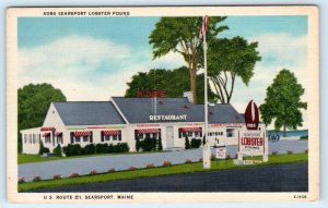 SEARSPORT, Maine ME ~ Roadside KOPS LOBSTER POUND Restaurant 1955  Postcard