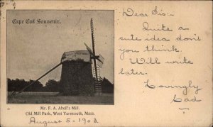 West Yarmouth Massachusetts MA Abell's Mill Old Mill Park c1905 Cape Cod PC