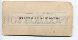 272098 USA NEW YORK Central park Statue Schiller STEREO PHOTO