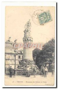 Troyes Old Postcard Monument of children & # 39Aube