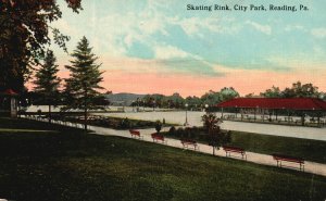 Vintage Postcard 1915 Skating Rink City Park Family Center Reading Pennsylvania