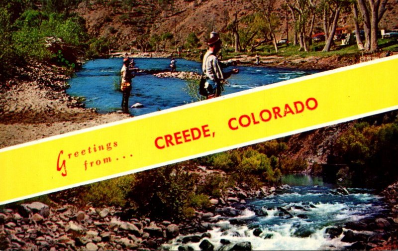 Colorado Greetings From Creede Fishing Scene